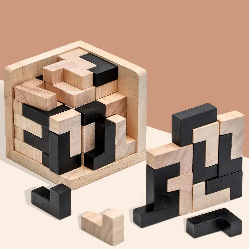 Juguete de Rompecabezas Cubo de Madera 3D