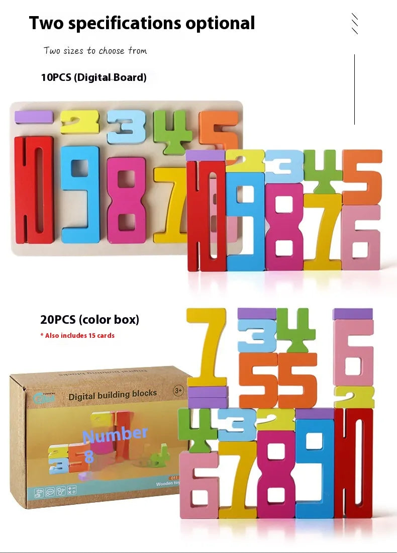 Set de Bloques de Números de Madera