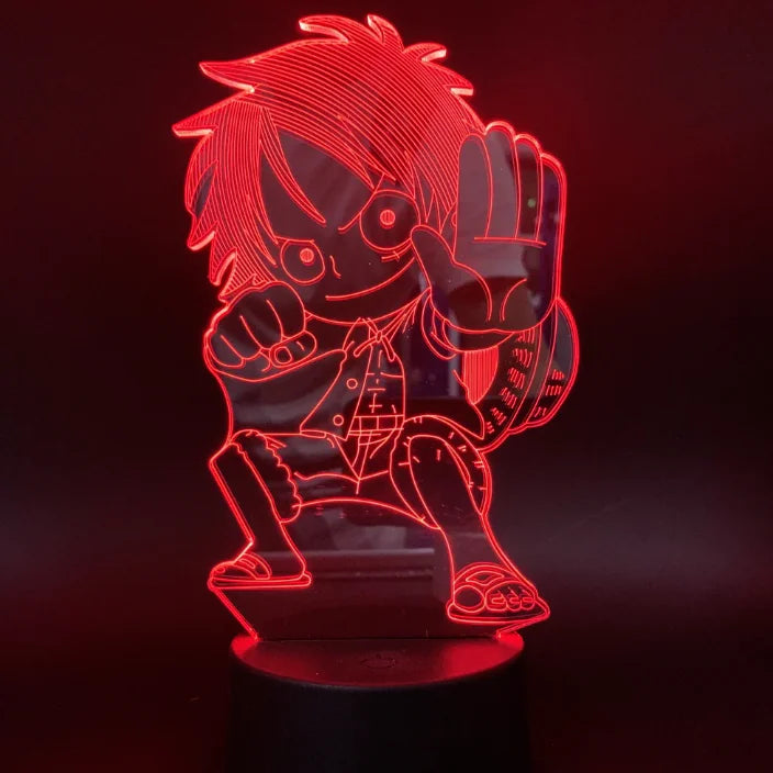 Lámpara Acrilica Luffy de One Piece