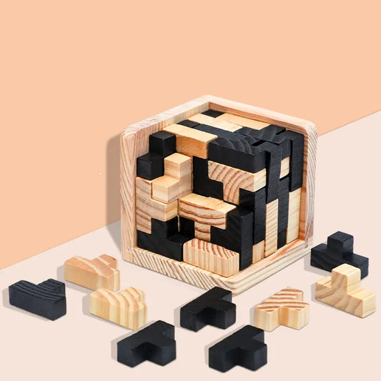 Juguete de Rompecabezas Cubo de Madera 3D