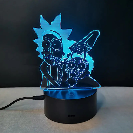 Lámpara Acrilica Rick and  Morty
