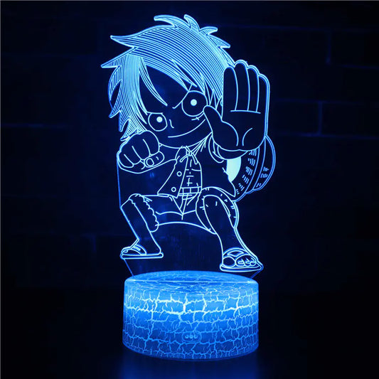Lámpara Acrilica Luffy de One Piece