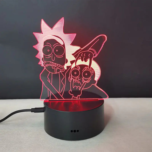 Lámpara Acrilica Rick and  Morty