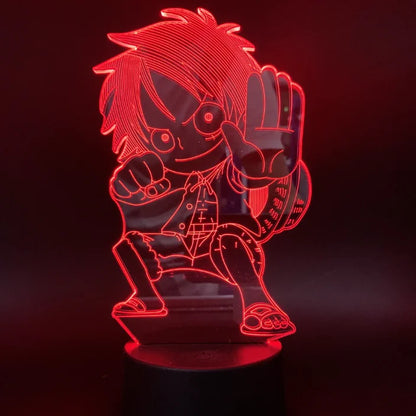 Lámpara Acrilica Luffy de One Piece